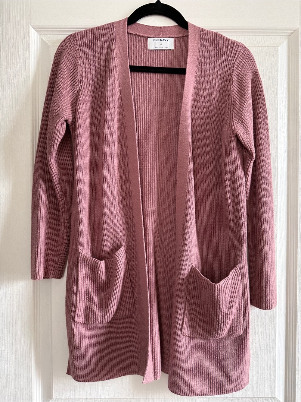 Old Navy Mauve Open-Front Pocket Cardigan